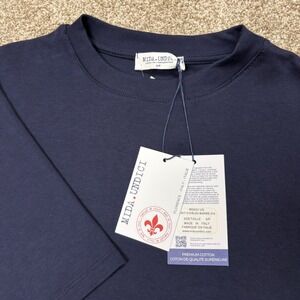 NEW Mida Undici The Summer Tee Men's Small Slub Cotton Italy Navy Bleu Marine
